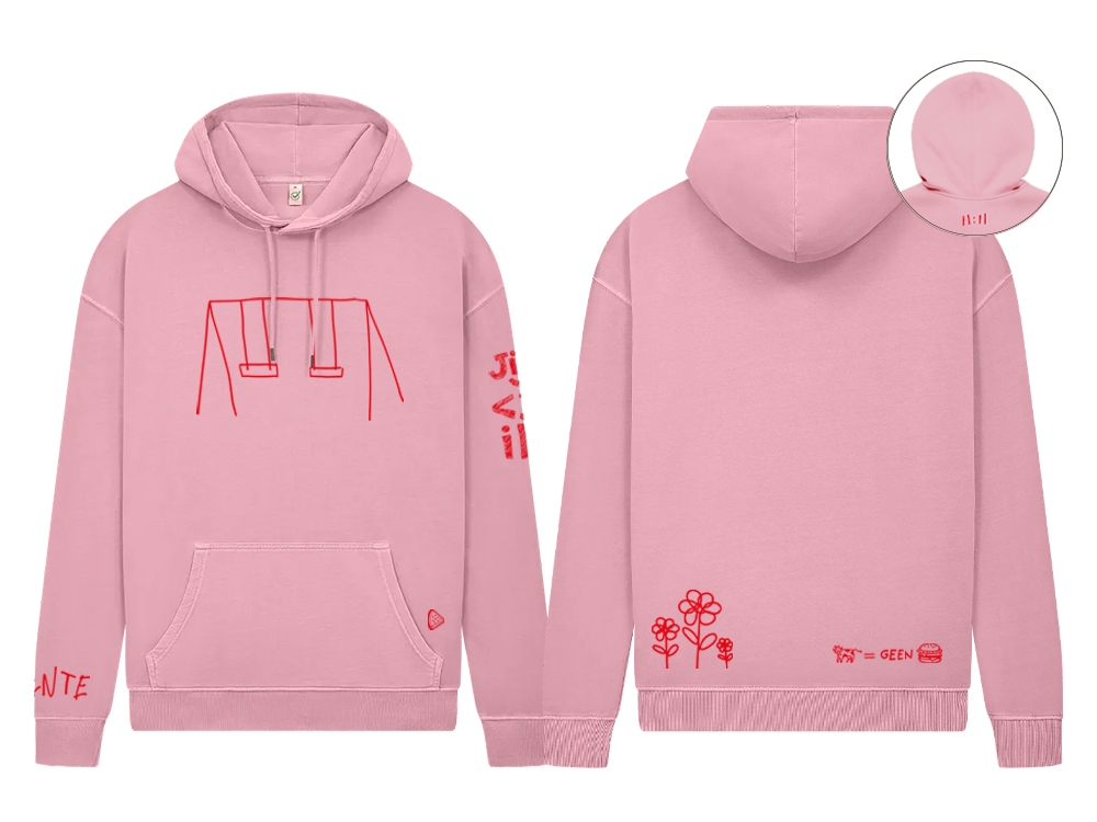 Hoodie Stonewash pink