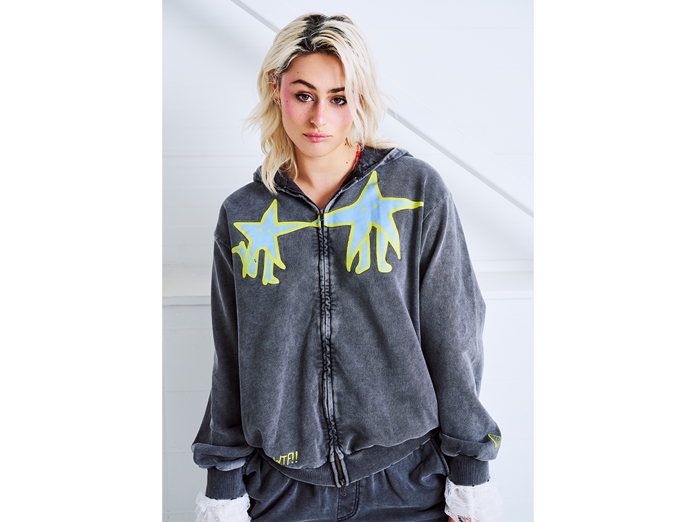 Pinkpop Zip hoodie Washed grey
