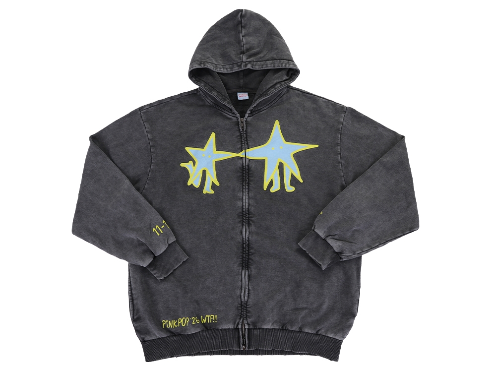 Pinkpop Zip hoodie Washed grey