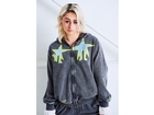 Pinkpop Zip hoodie Washed grey